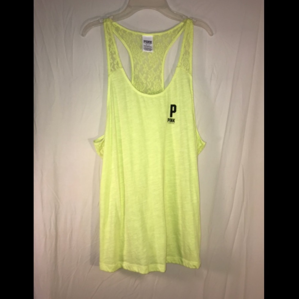 Pink by Victoria secret neon yellow tank top